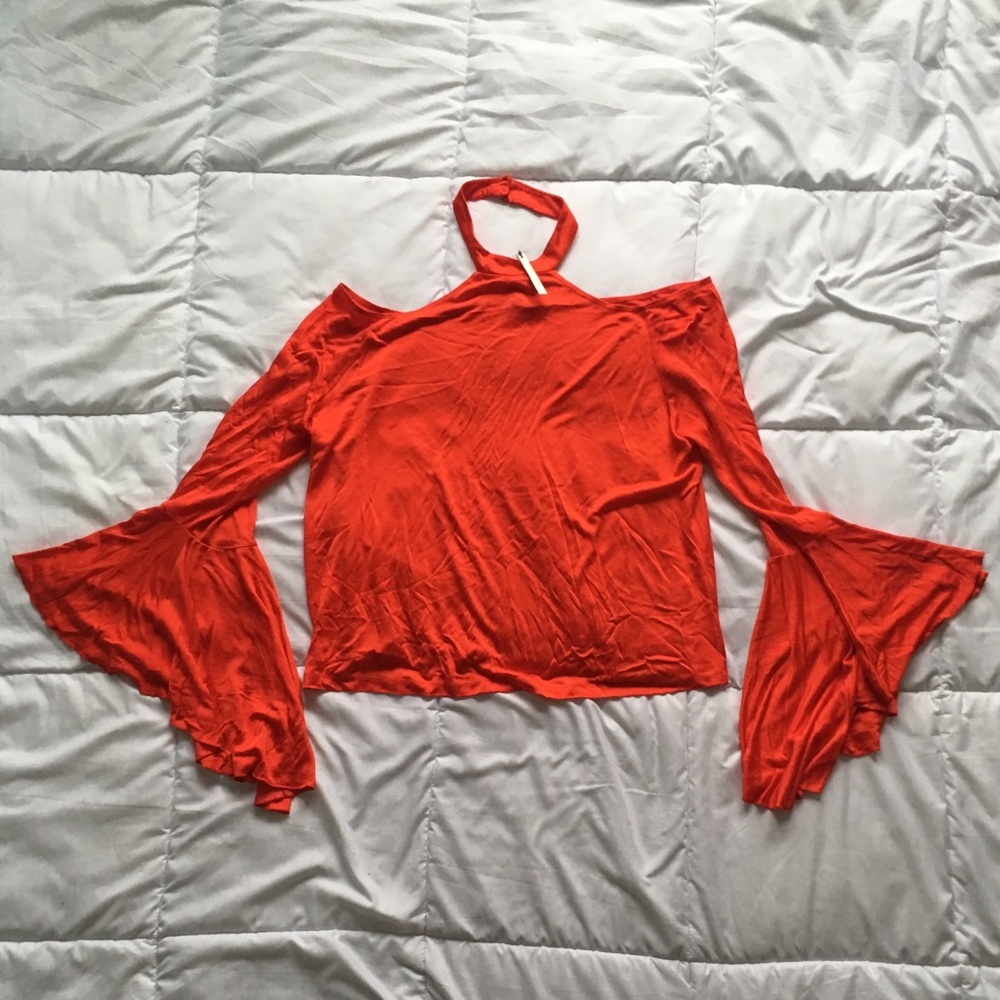 NWT Red Bell Sleeve Choker ASOS Curve Top Size 18